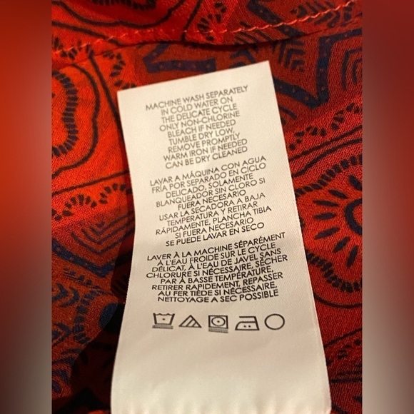 CAbi Sheer Diamond Keyhole‎ Red Women M Blouse Glam Cocktail Party Dinner - Picture 6 of 9